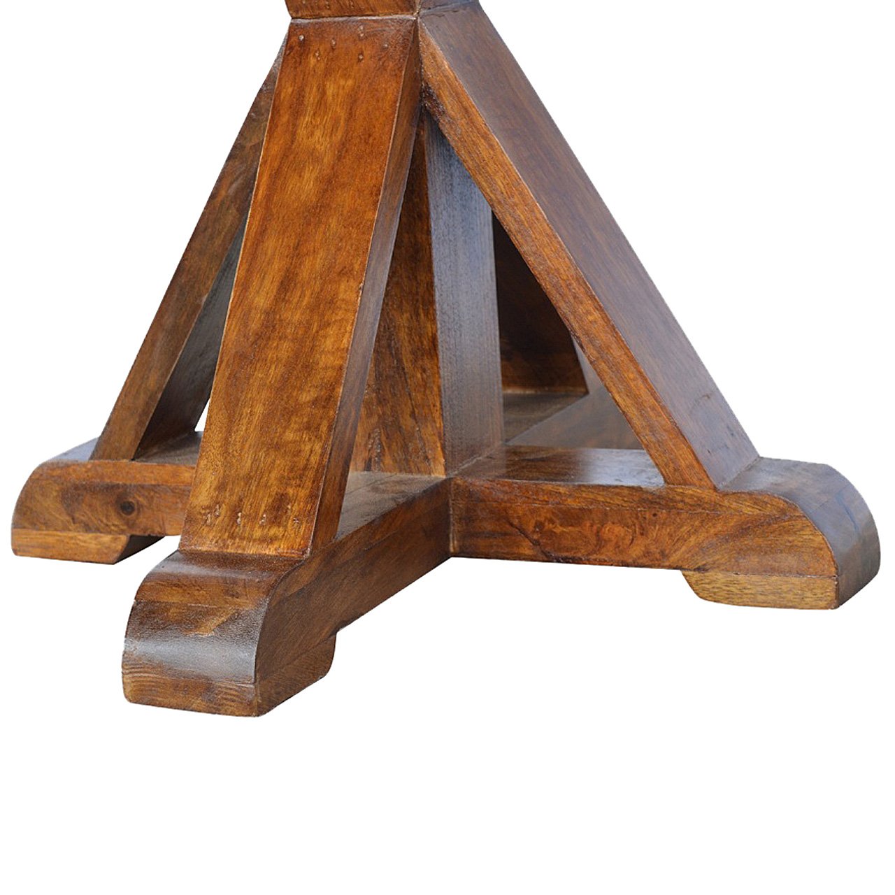 Stolik okrągły z litego drewna mango – kasztanowy, 60 cm - Image 5