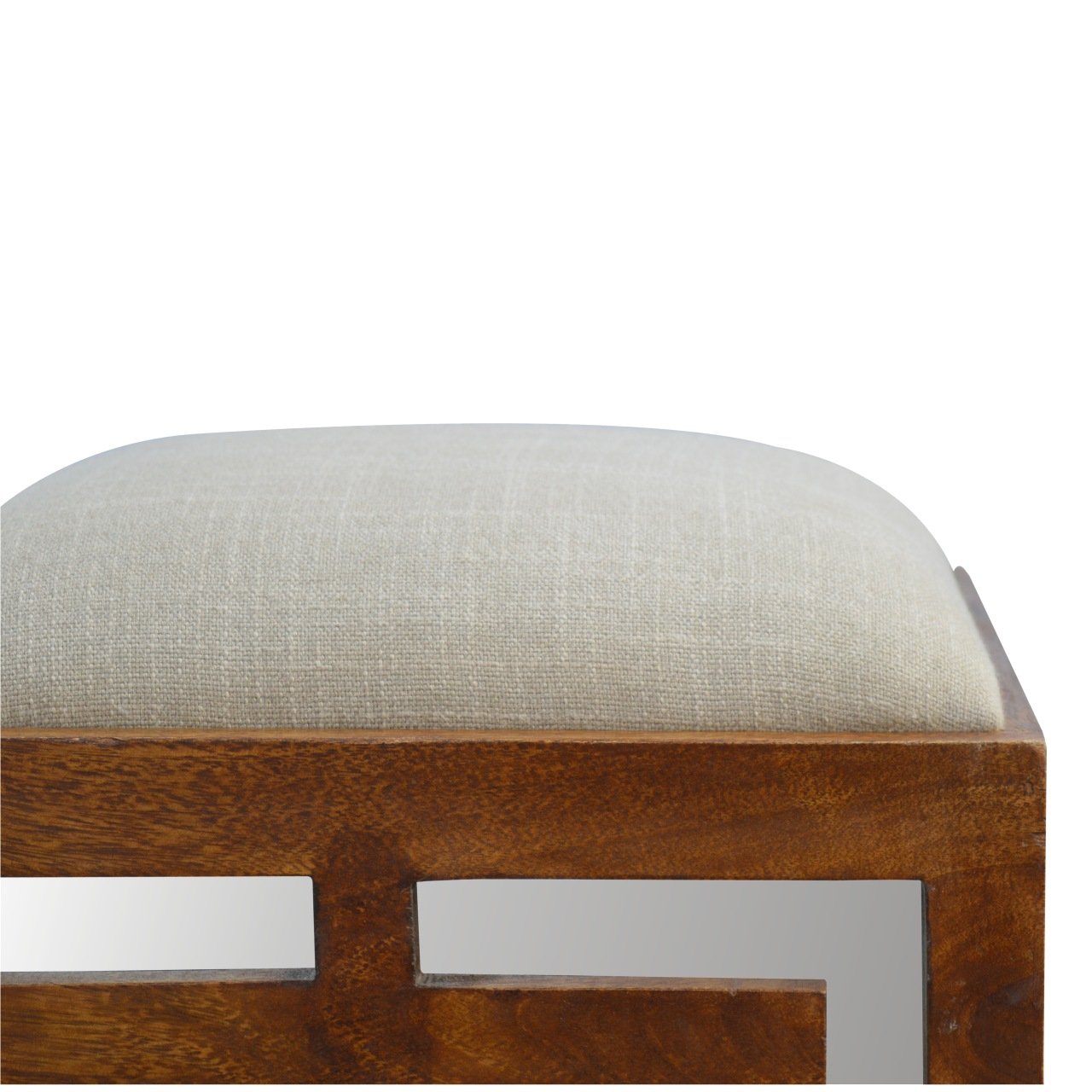 Pufa z litego drewna mango – 45 cm — model IN2091 - obrazek 3