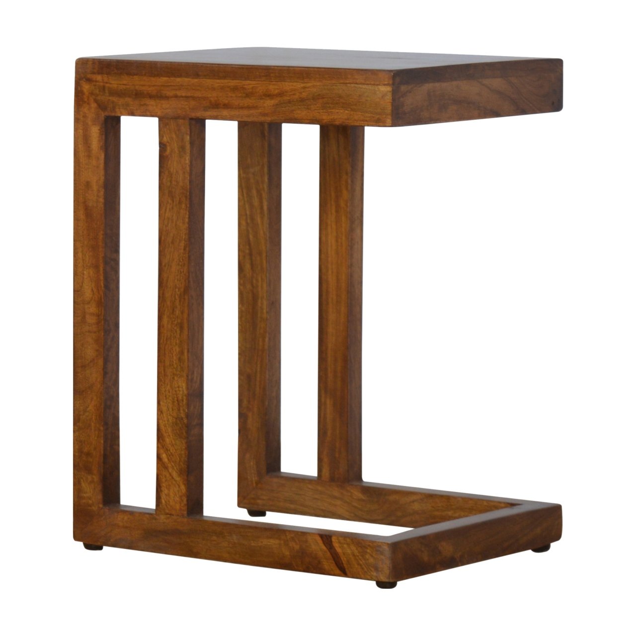Stolik kawowy z litego drewna mango – kasztanowy, 40 cm — model IN2093 - obrazek 3
