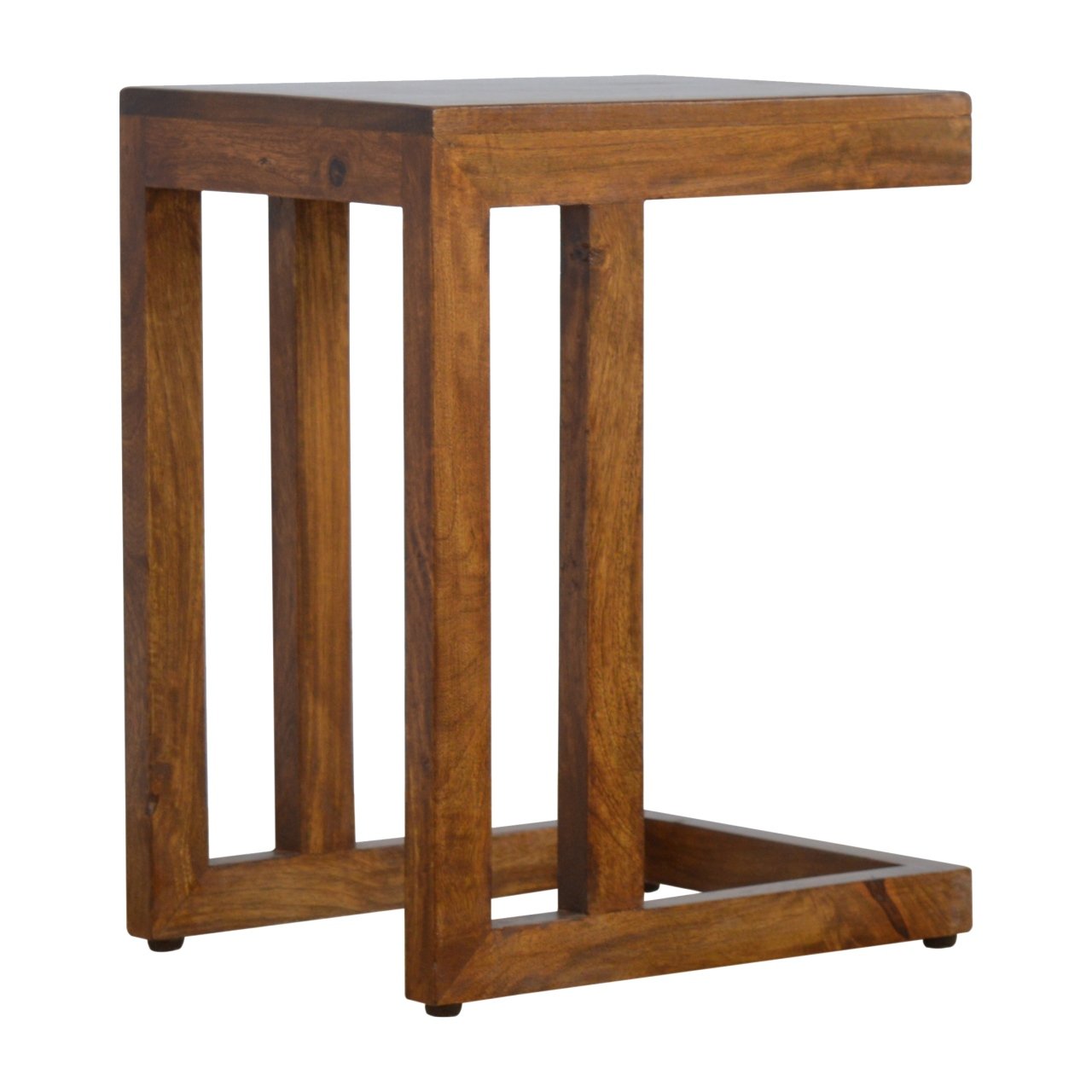 Stolik kawowy z litego drewna mango – kasztanowy, 40 cm — model IN2093 - obrazek 2
