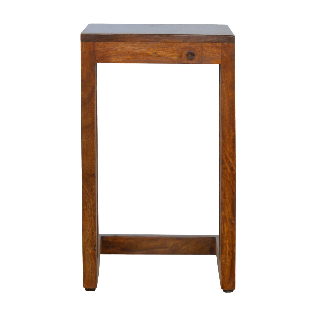 Stolik kawowy z litego drewna mango – kasztanowy, 40 cm — model IN2093 - obrazek 6