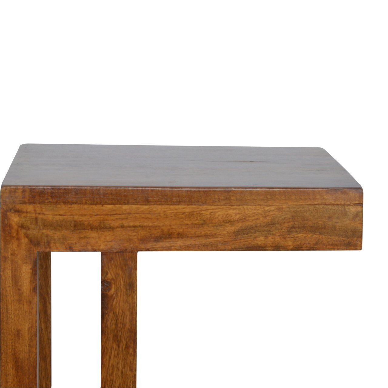 Stolik kawowy z litego drewna mango – kasztanowy, 40 cm — model IN2093 - obrazek 7