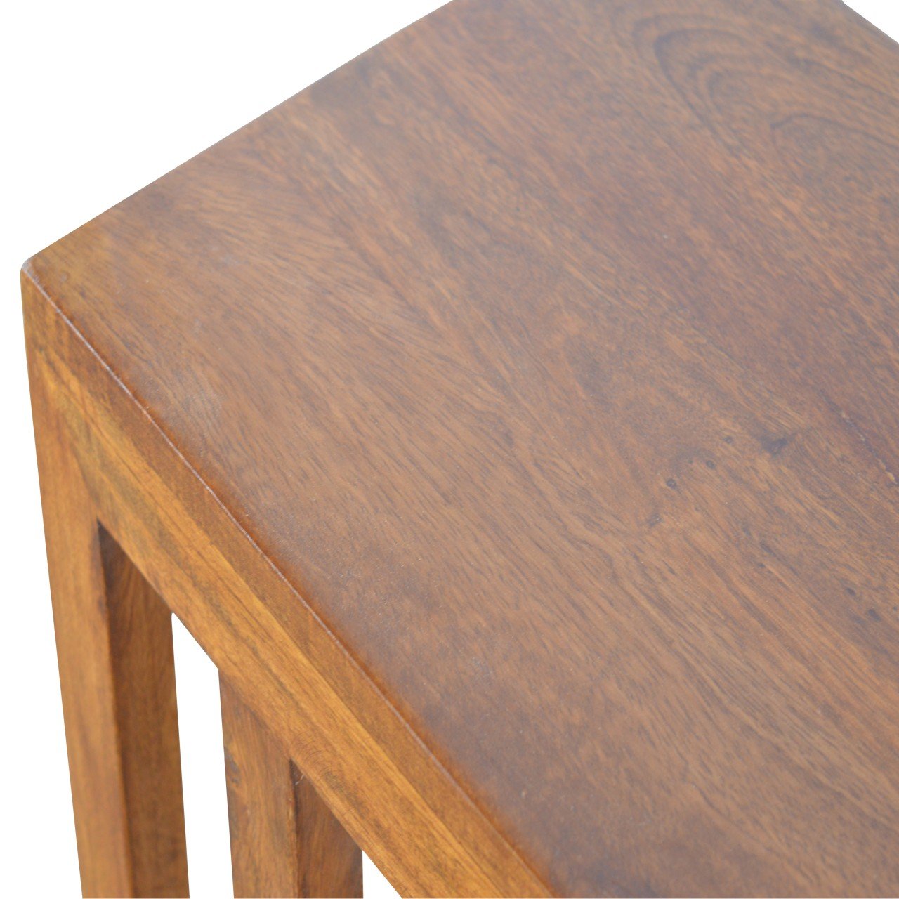 Stolik kawowy z litego drewna mango – kasztanowy, 40 cm — model IN2093 - obrazek 8