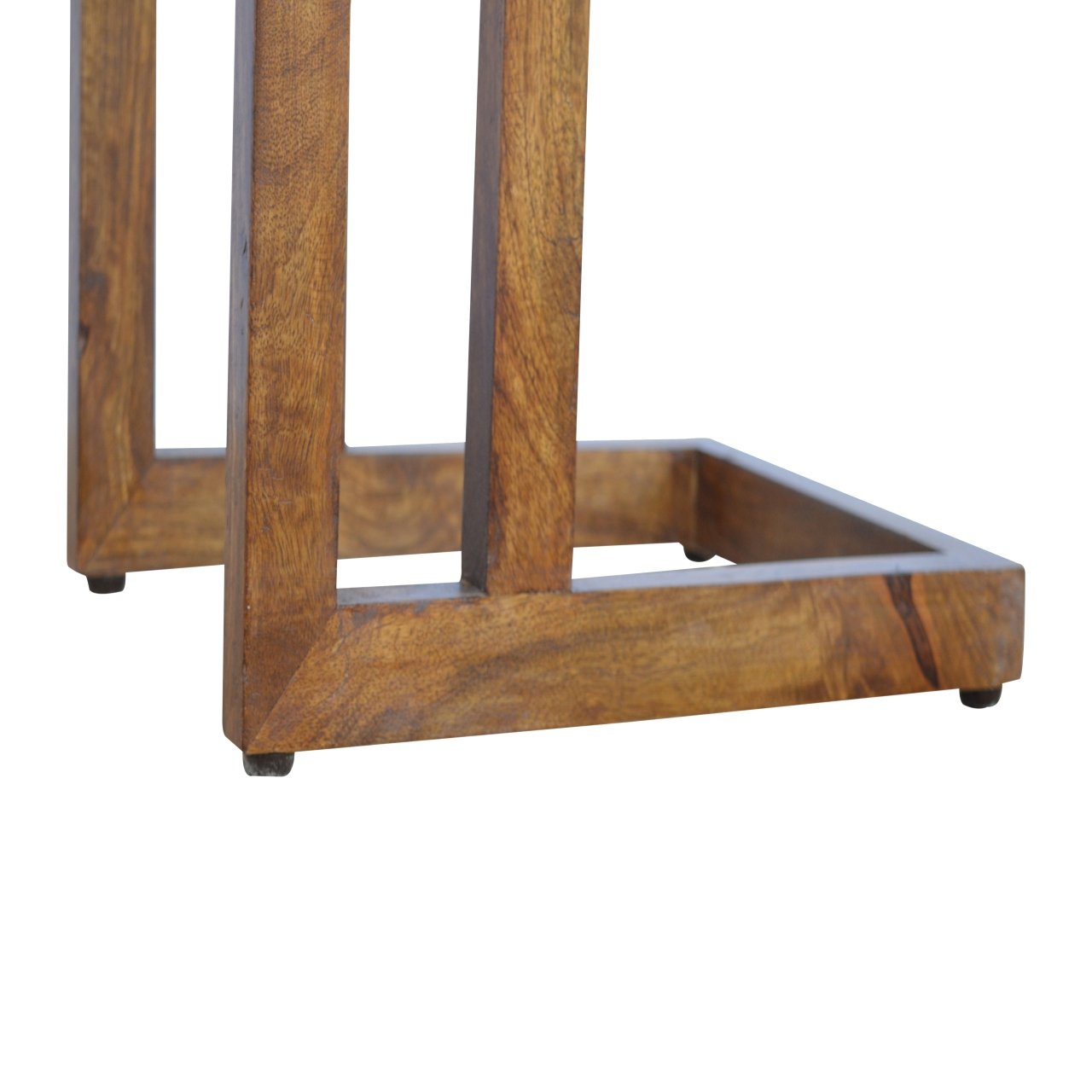 Stolik kawowy z litego drewna mango – kasztanowy, 40 cm — model IN2093 - obrazek 5