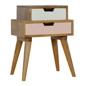 Szafka nocna z litego drewna mango – jasna, 42 cm
