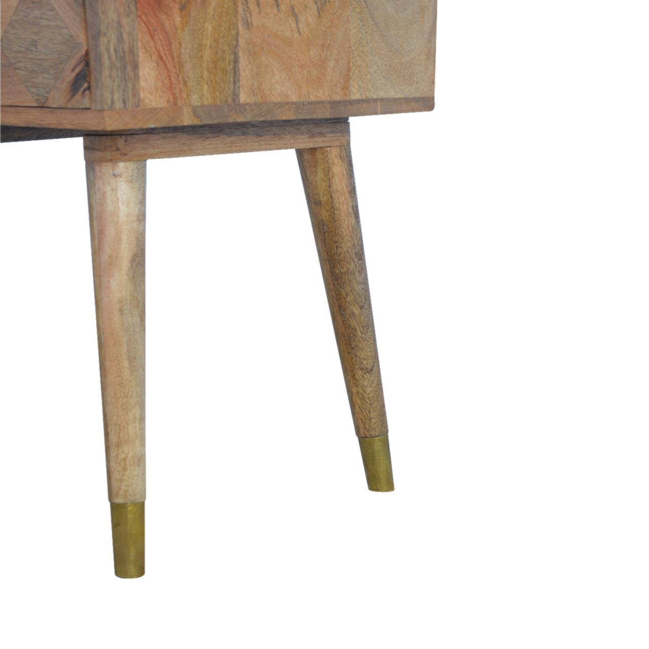 Szafka nocna z litego drewna mango – dębowa, 45 cm — model IN260 - obrazek 6