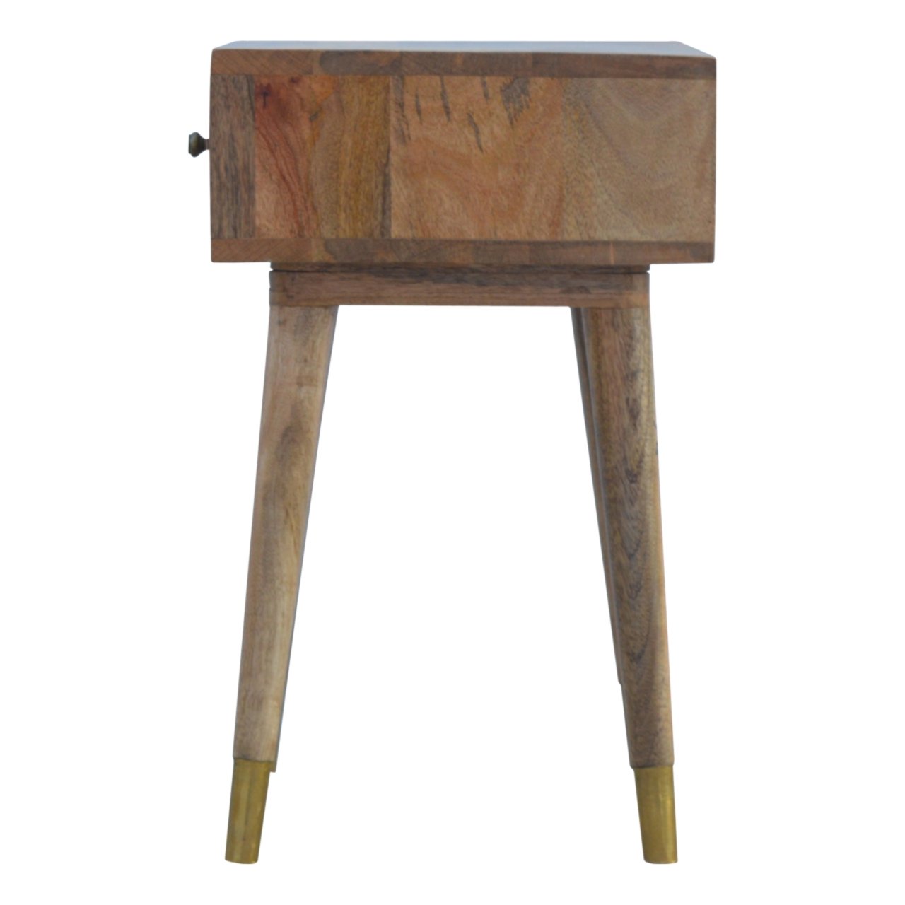 Szafka nocna z litego drewna mango – dębowa, 45 cm — model IN260 - obrazek 7