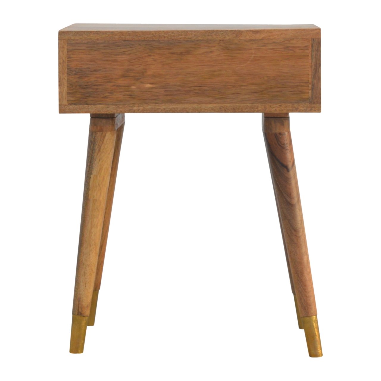 Szafka nocna z litego drewna mango – dębowa, 45 cm — model IN260 - obrazek 8