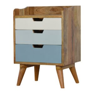 Szafka nocna z litego drewna mango – jasna, 45 cm — model IN275