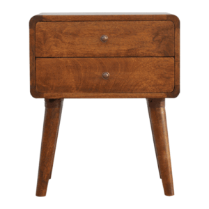 Szafka nocna z litego drewna mango – kasztanowa, 45 cm — model IN308