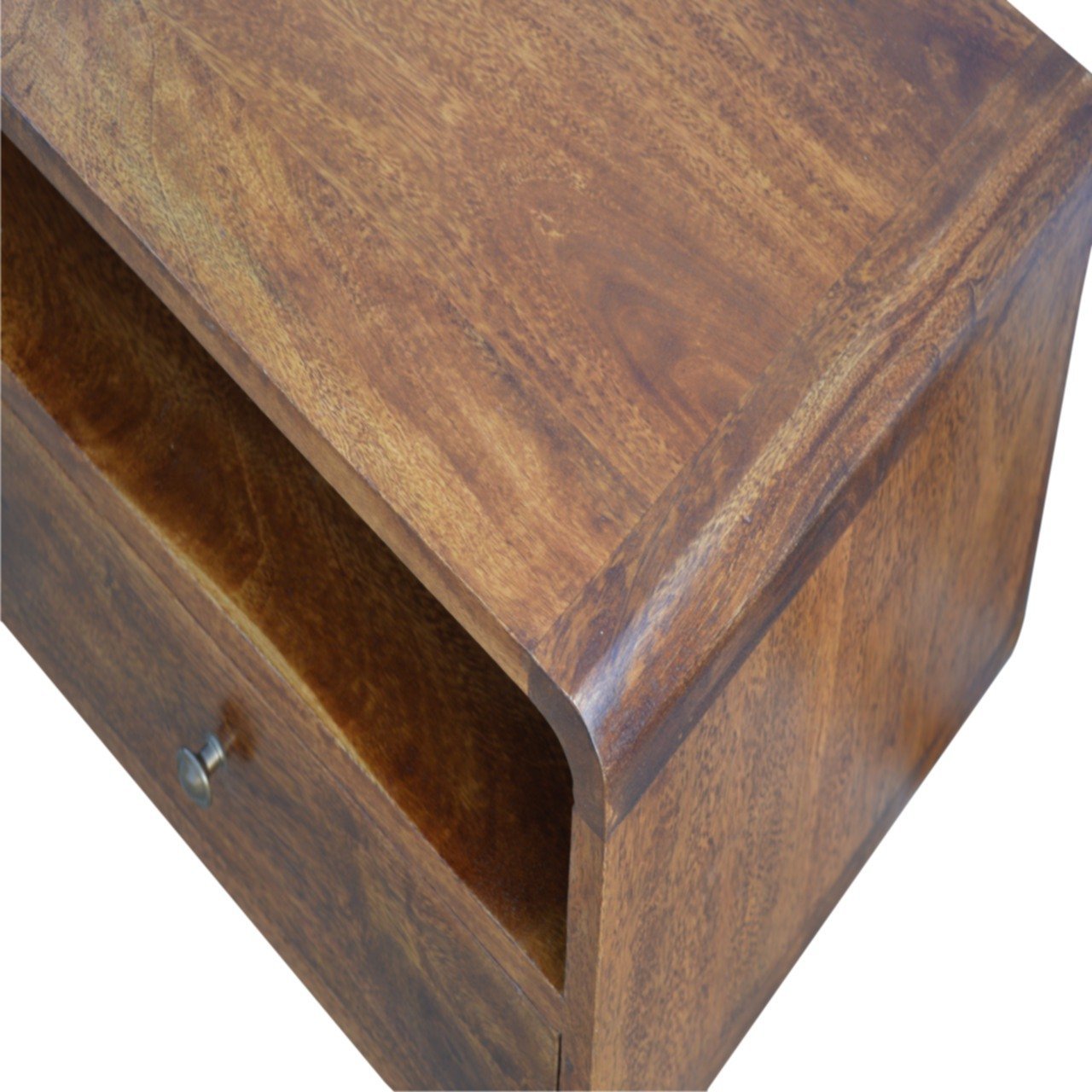 Szafka RTV z litego drewna mango – kasztanowa, 90 cm — model IN309 - obrazek 3