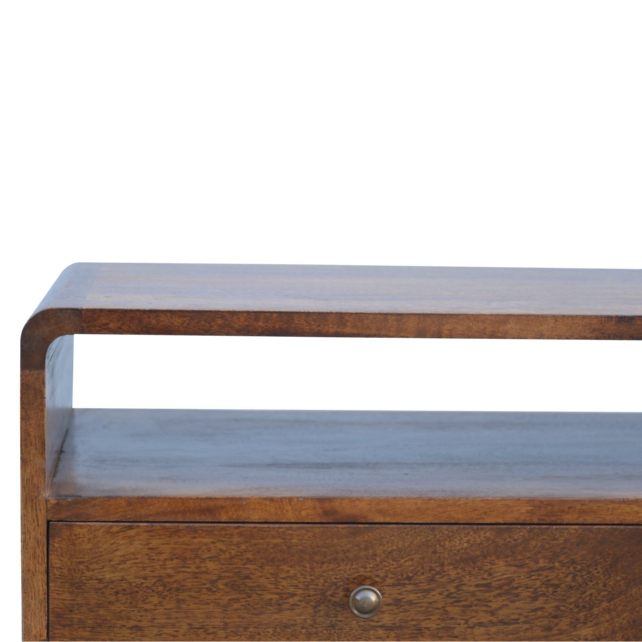 Szafka RTV z litego drewna mango – kasztanowa, 90 cm — model IN309 - obrazek 4