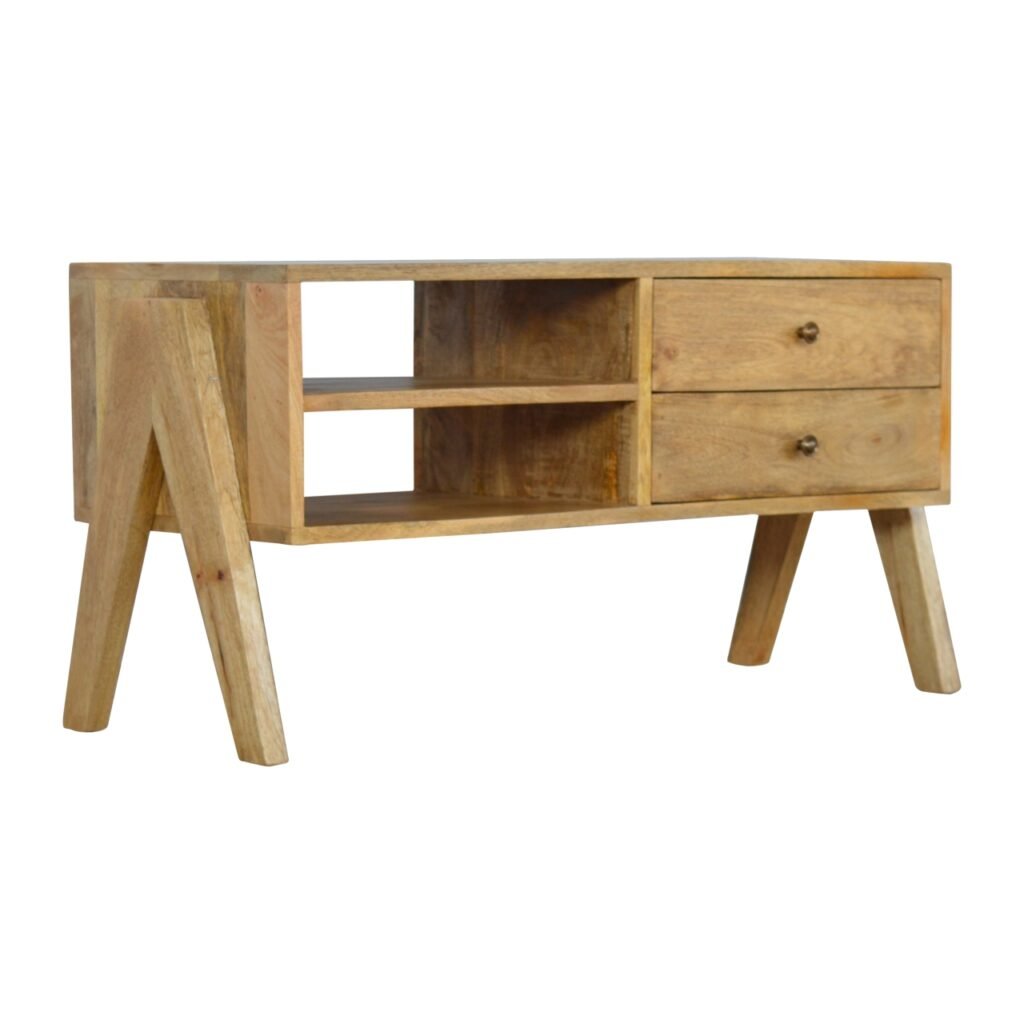 Szafka RTV Artisan IN335 – lite drewno mango, wykończenie dębowe
