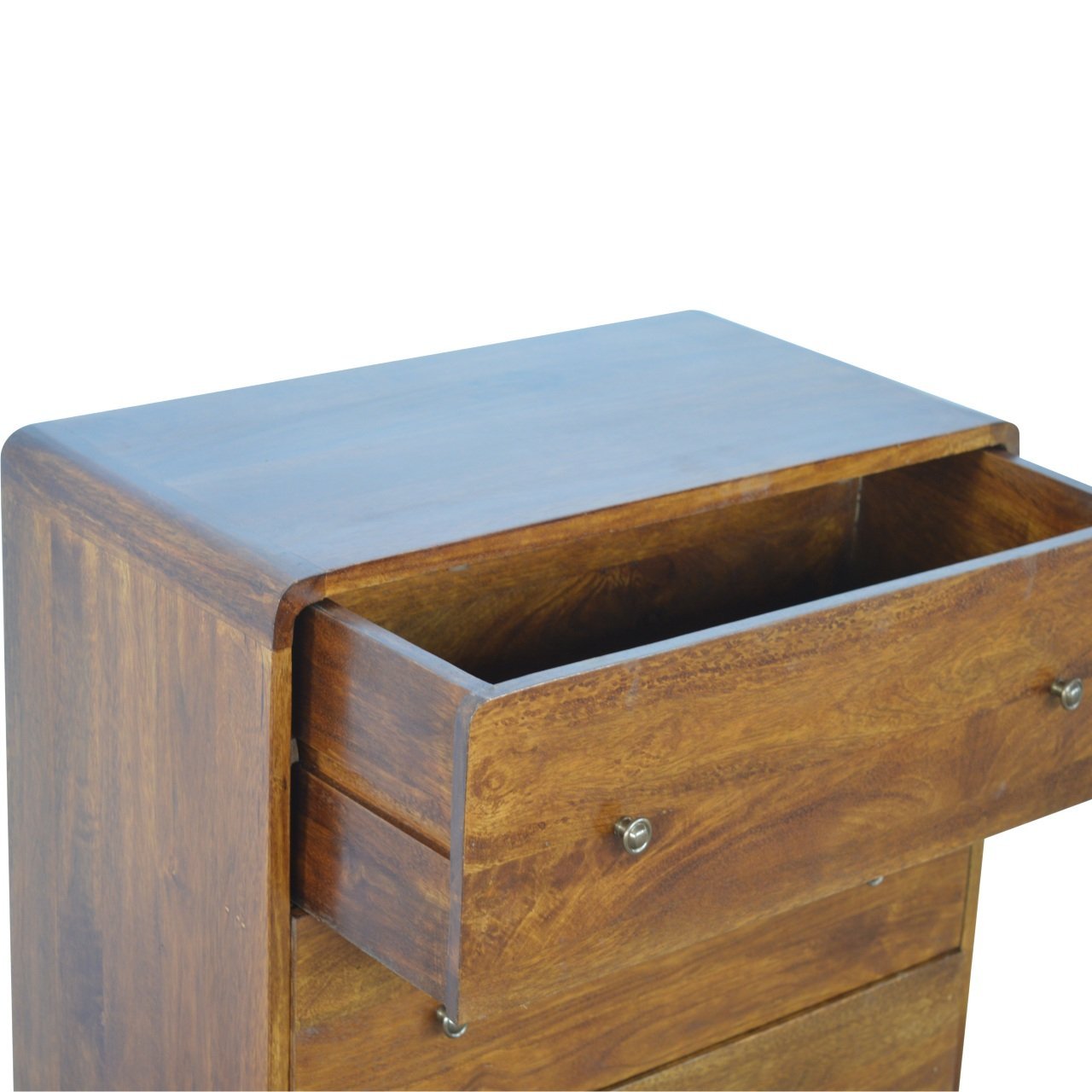 Komoda z litego drewna mango – kasztanowa, 70 cm — model IN352 - obrazek 4