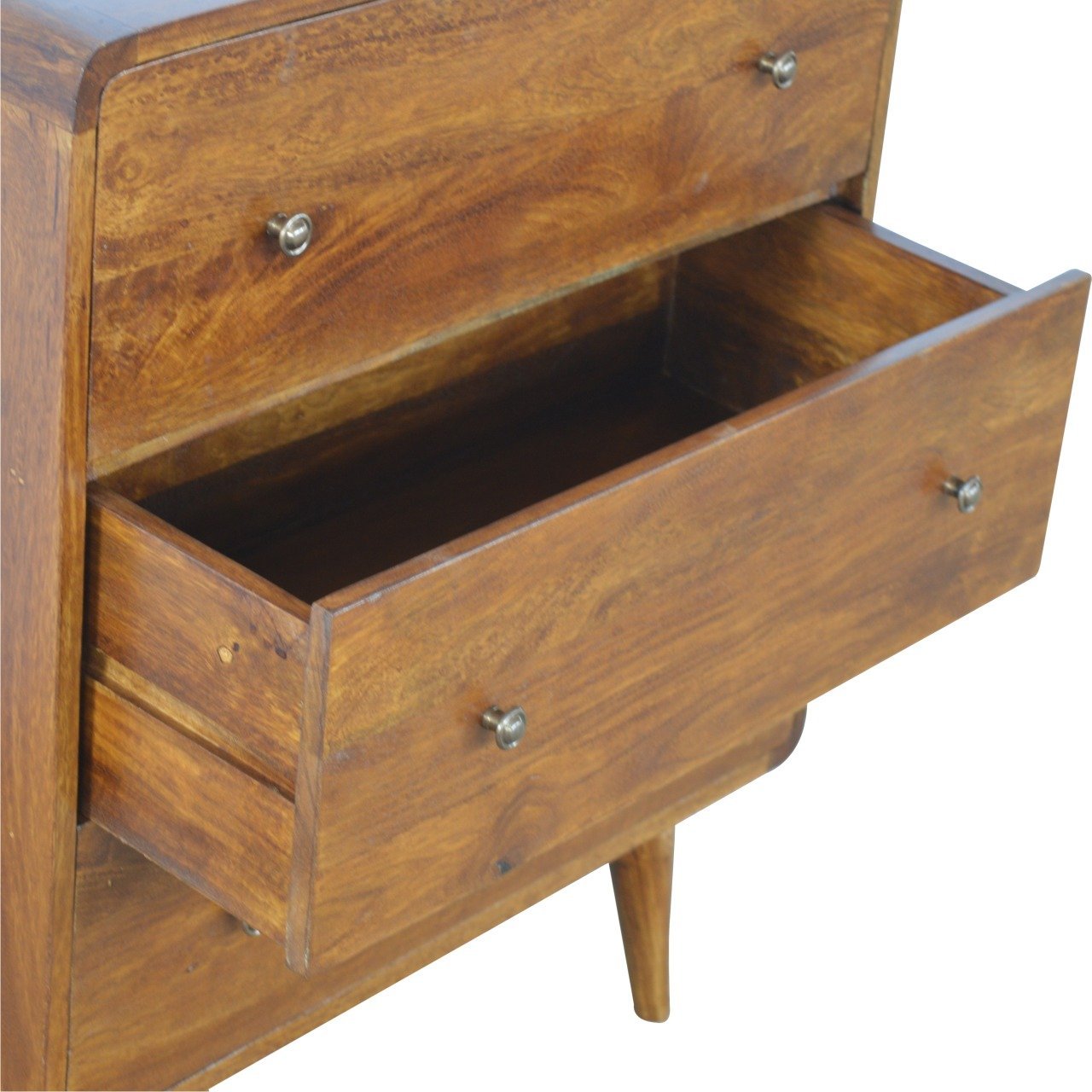Komoda z litego drewna mango – kasztanowa, 70 cm — model IN352 - obrazek 5