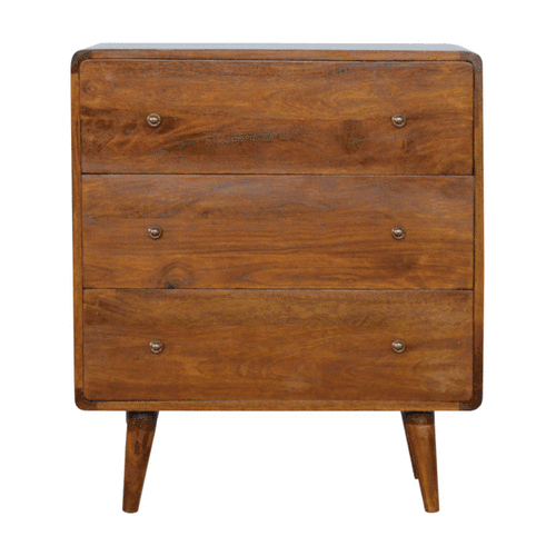 Komoda z litego drewna mango – kasztanowa, 70 cm — model IN352 - obrazek 9