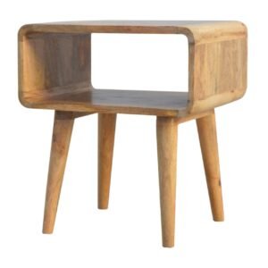 Szafka nocna z litego drewna mango – dębowa, 45 cm — model IN361