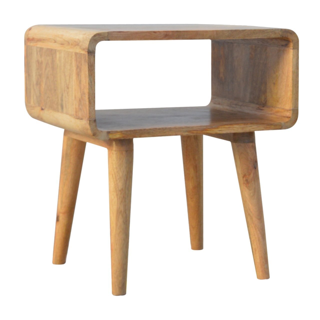 Szafka nocna z litego drewna mango – dębowa, 45 cm — model IN361 - obrazek 2