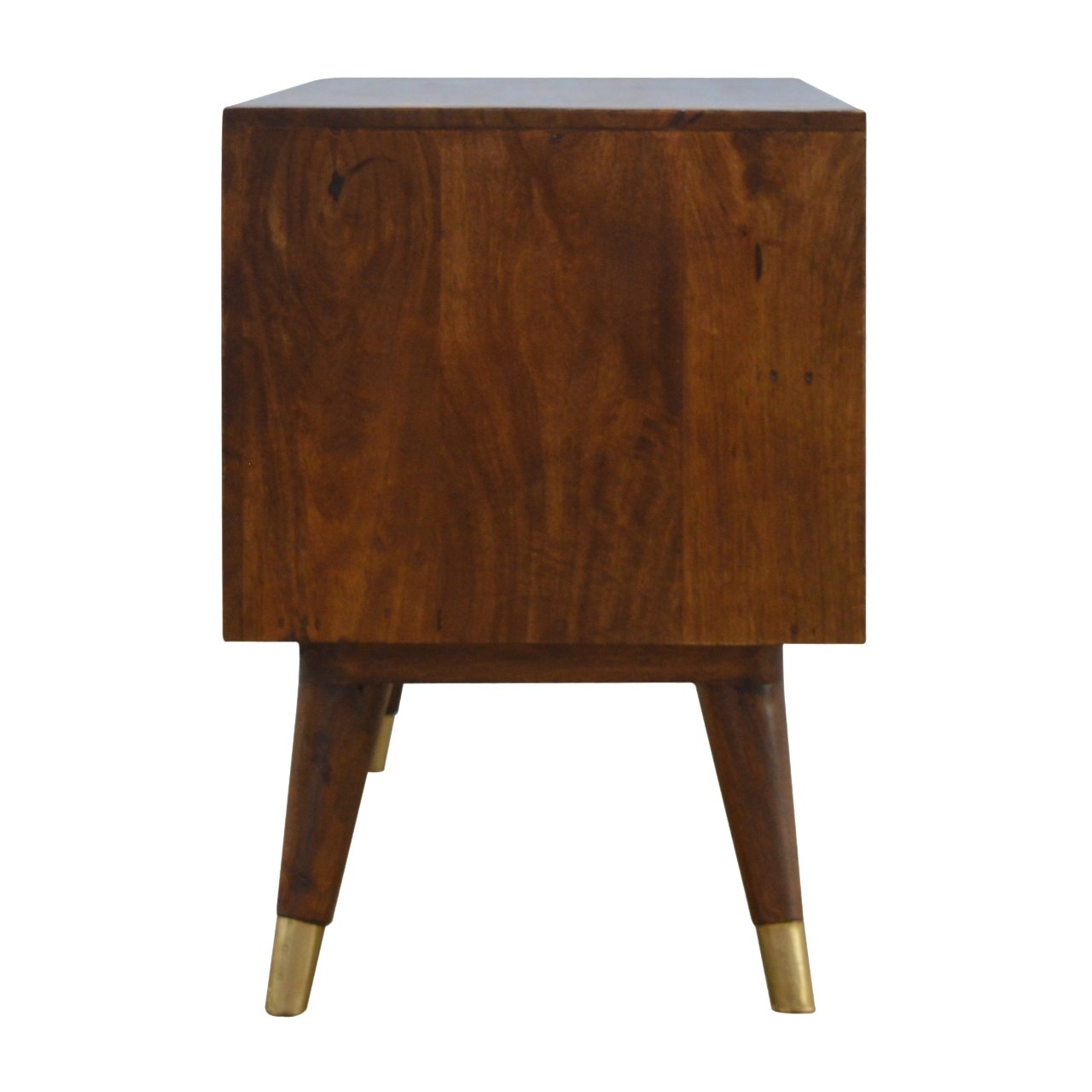 Szafka RTV z litego drewna mango – kasztanowa, 110 cm — model IN371 - obrazek 8