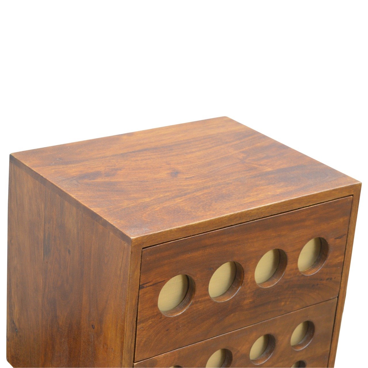 Szafka nocna z litego drewna mango – kasztanowa, 44 cm — model IN372 - obrazek 4