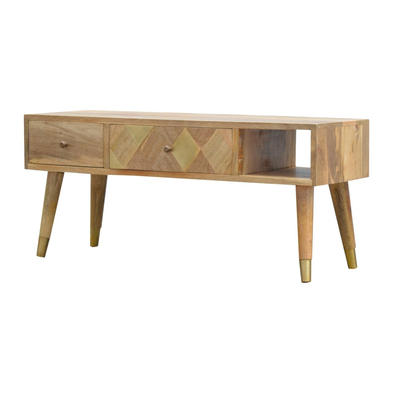 Szafka RTV Artisan IN394 – lite drewno mango, wykończenie dębowe - Image 2