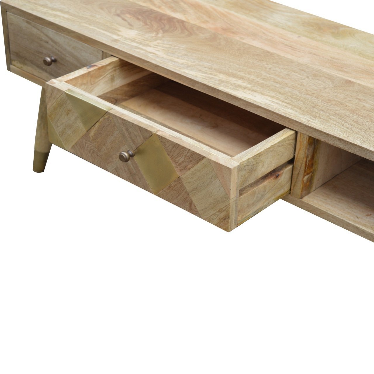 Szafka RTV Artisan IN394 – lite drewno mango, wykończenie dębowe - Image 3
