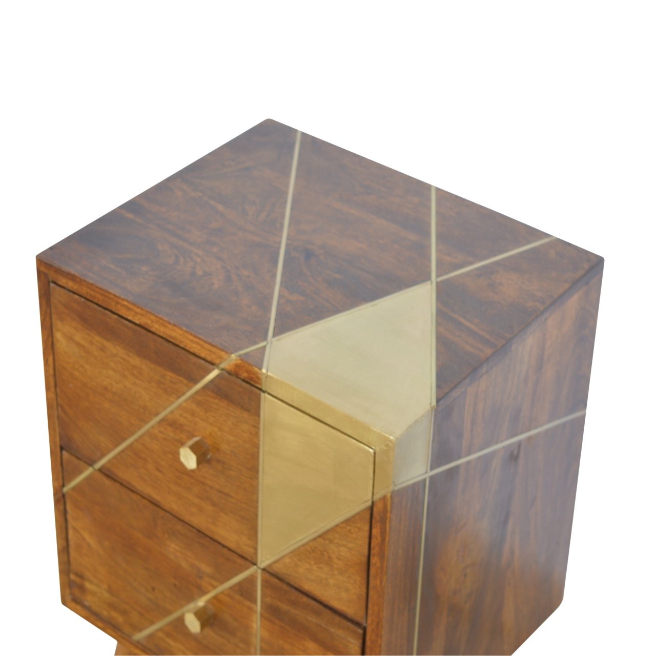 Szafka nocna Artisan IN430 – lite drewno mango, wykończenie kasztanowe - Image 4