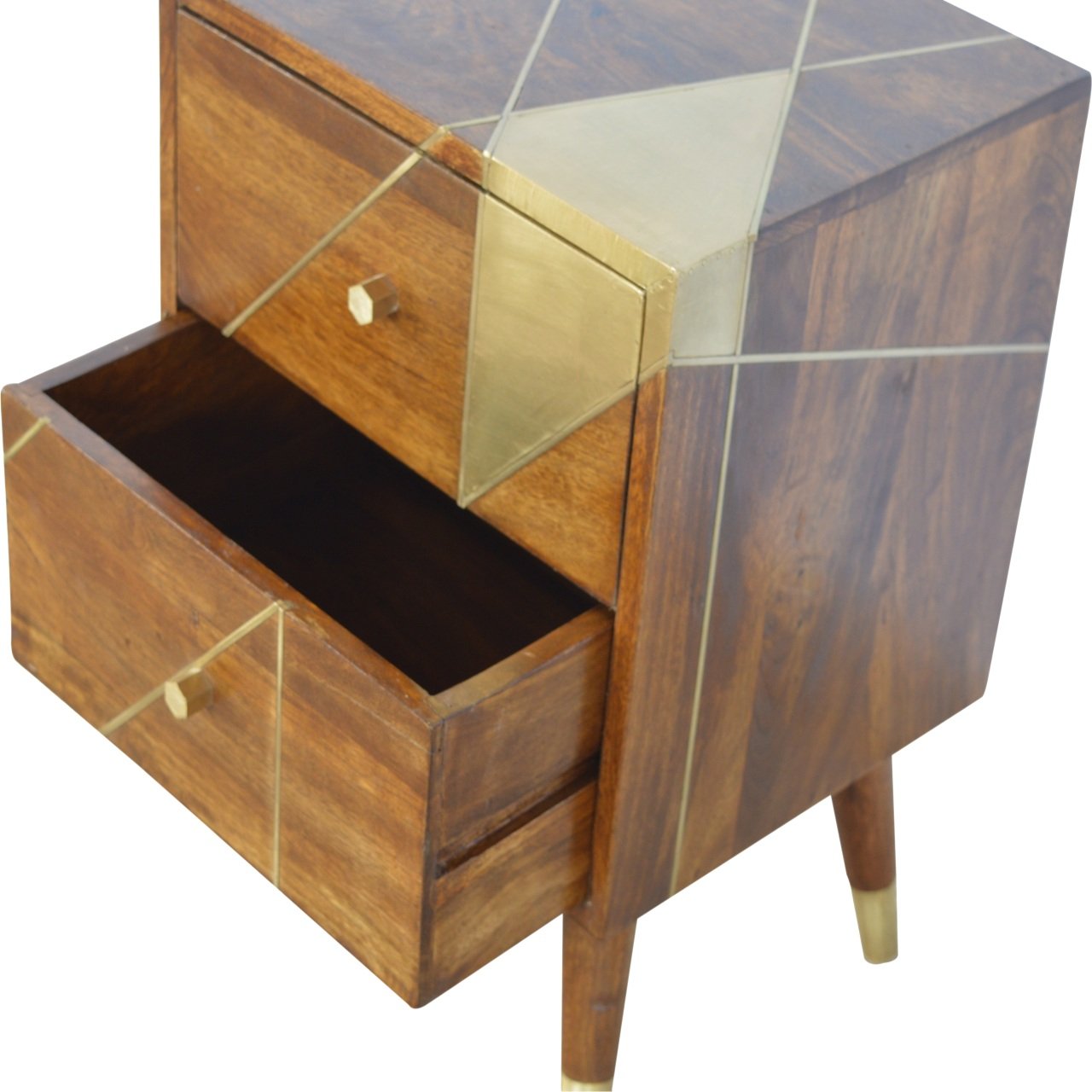 Szafka nocna Artisan IN430 – lite drewno mango, wykończenie kasztanowe - Image 3