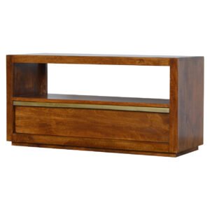 Szafka RTV Artisan IN509 – lite drewno mango, wykończenie kasztanowe