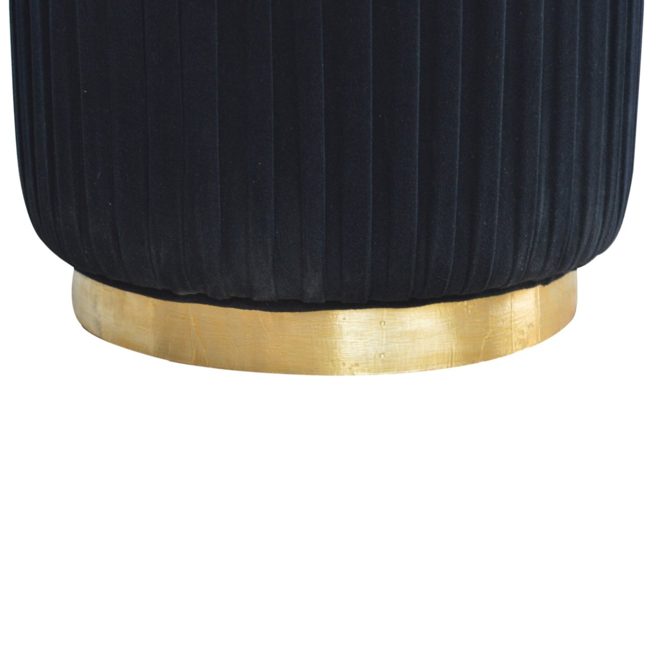 Pufa z drewna i bawełny – czarna, 48 cm - Image 3