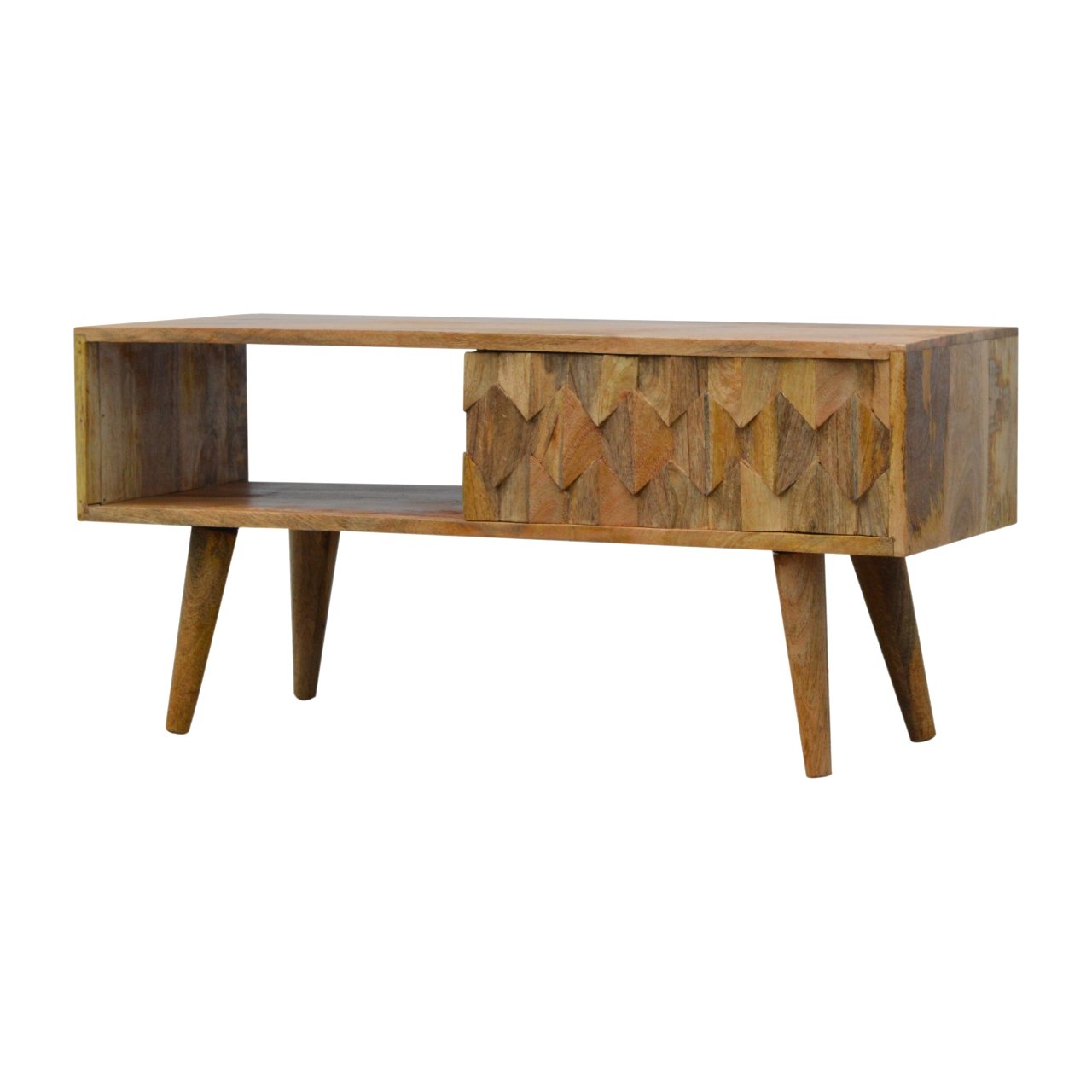 Szafka RTV Artisan IN657 – lite drewno mango, wykończenie dębowe