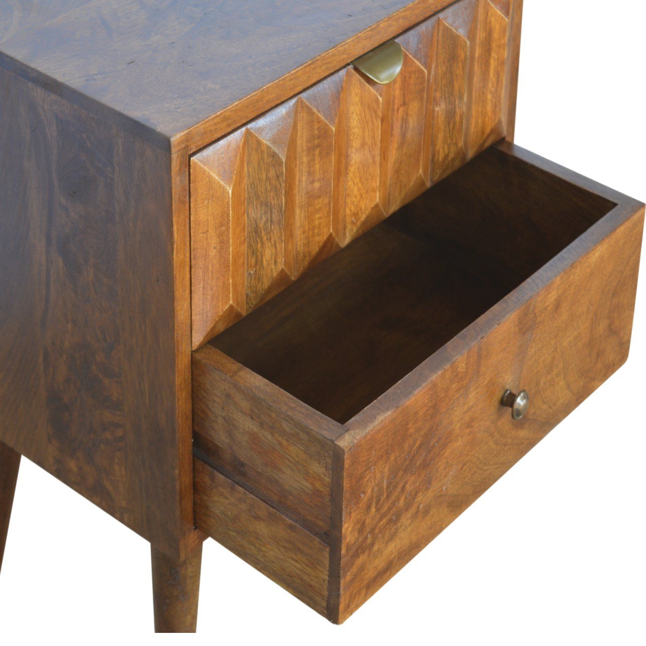 Szafka nocna z naturalnych materiałów – kasztanowa, 44 cm - obrazek 4