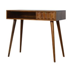 Biurko z naturalnych materiałów – kasztanowe, 88 cm