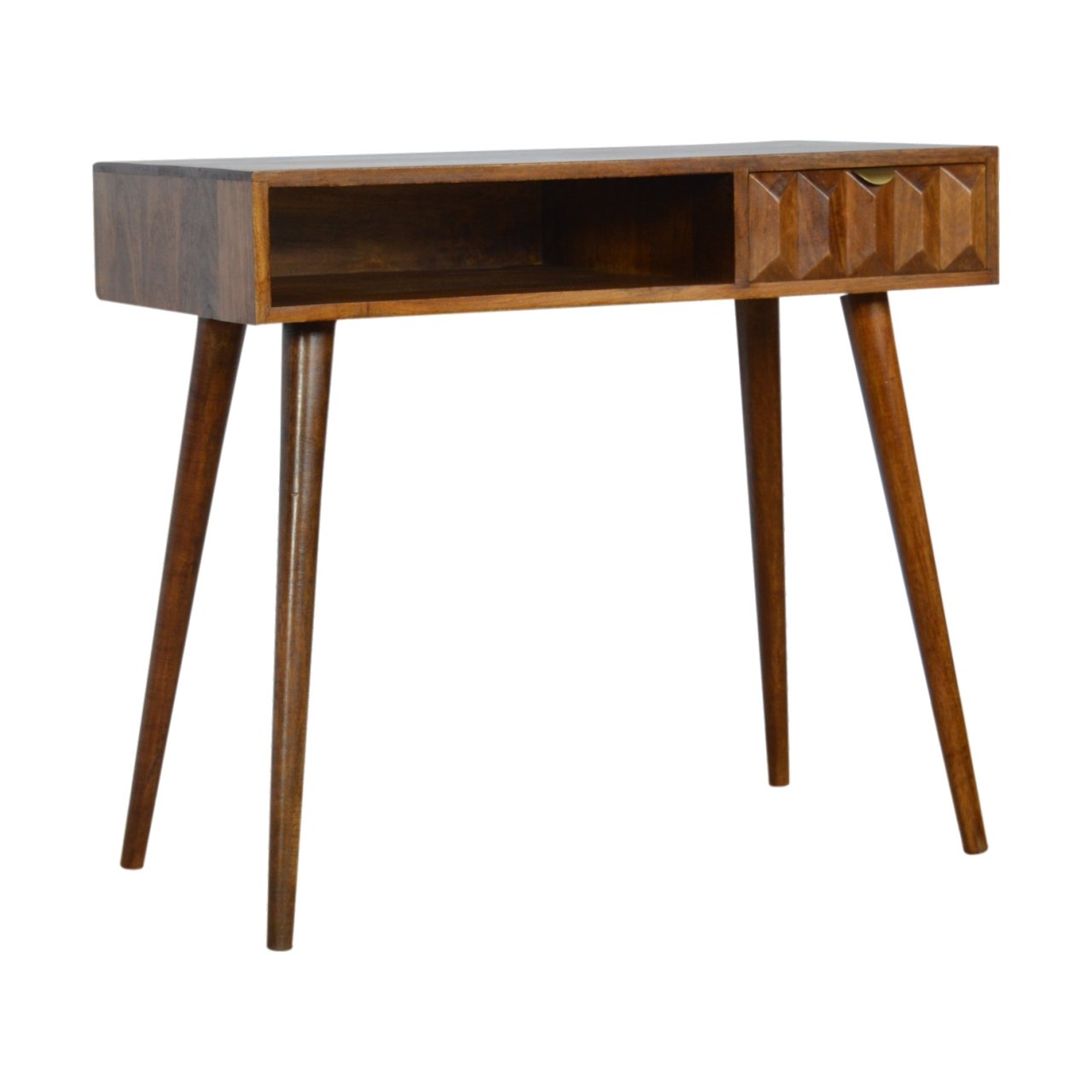 Biurko z naturalnych materiałów – kasztanowe, 88 cm - Image 2