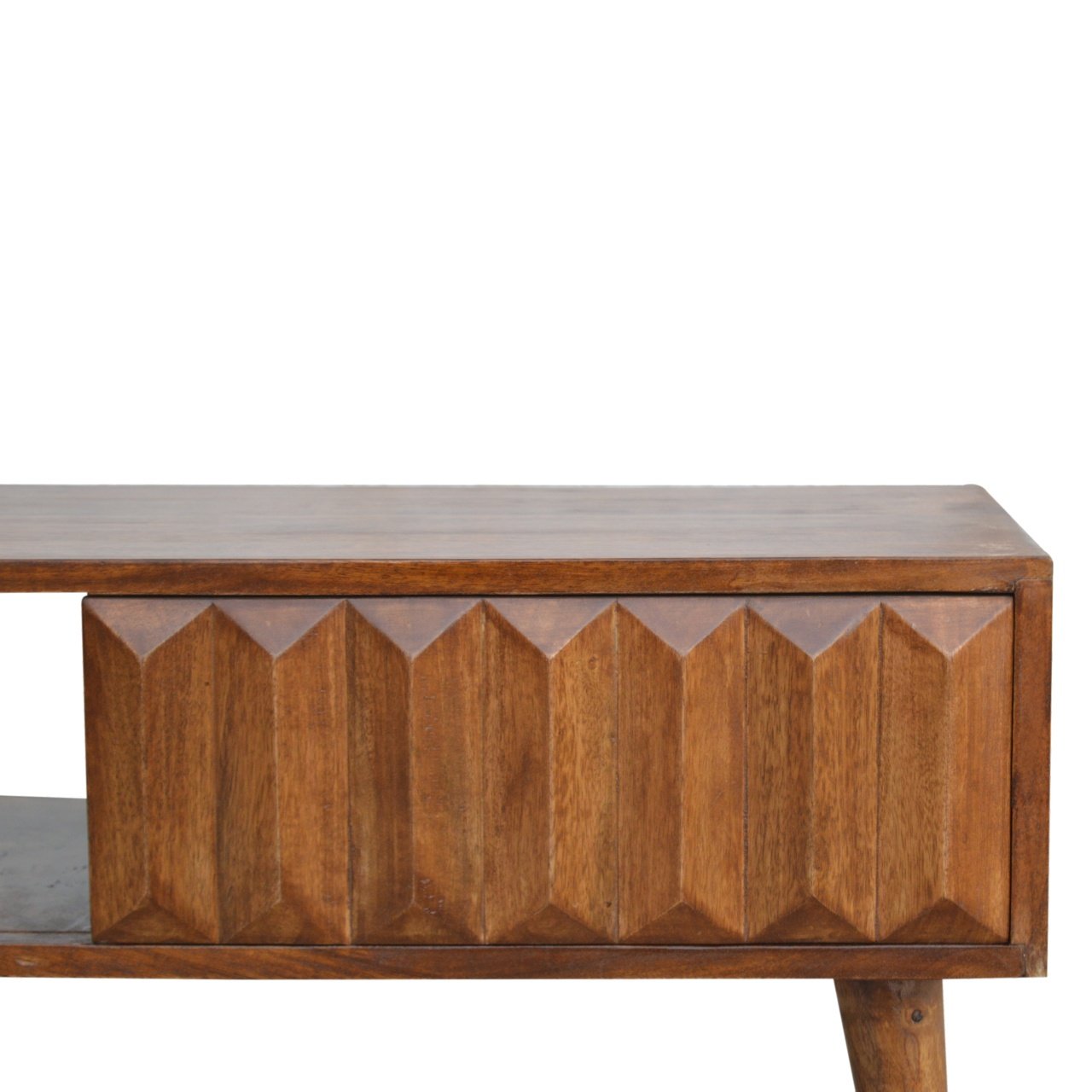 Szafka RTV z litego drewna mango – kasztanowa, 88 cm — model IN695 - obrazek 5