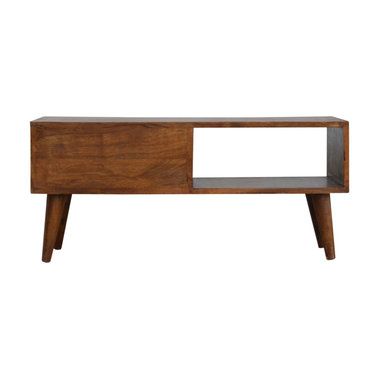 Szafka RTV z litego drewna mango – kasztanowa, 88 cm — model IN695 - obrazek 8