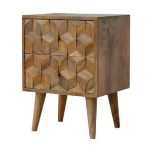 Szafka nocna z litego drewna mango – dębowa, 40 cm — model IN696