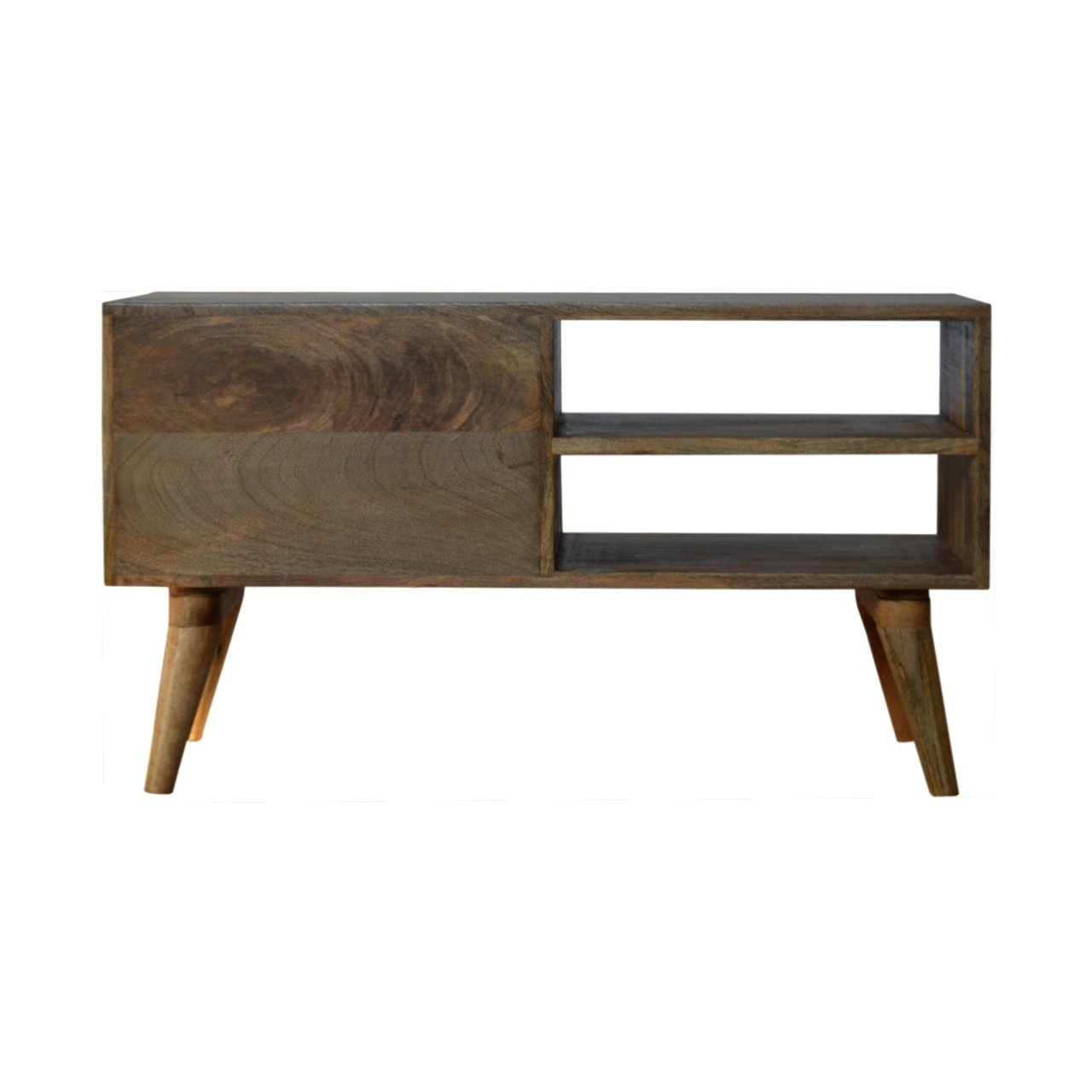 Szafka RTV z litego drewna mango – dębowa, 85 cm — model IN697 - obrazek 8