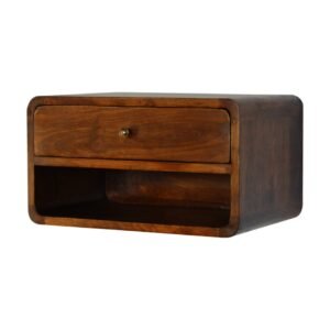 Szafka nocna z litego drewna mango – kasztanowa, 45 cm — model IN705