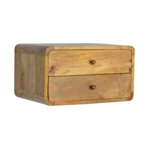 Szafka nocna z litego drewna mango – dębowa, 45 cm — model IN706