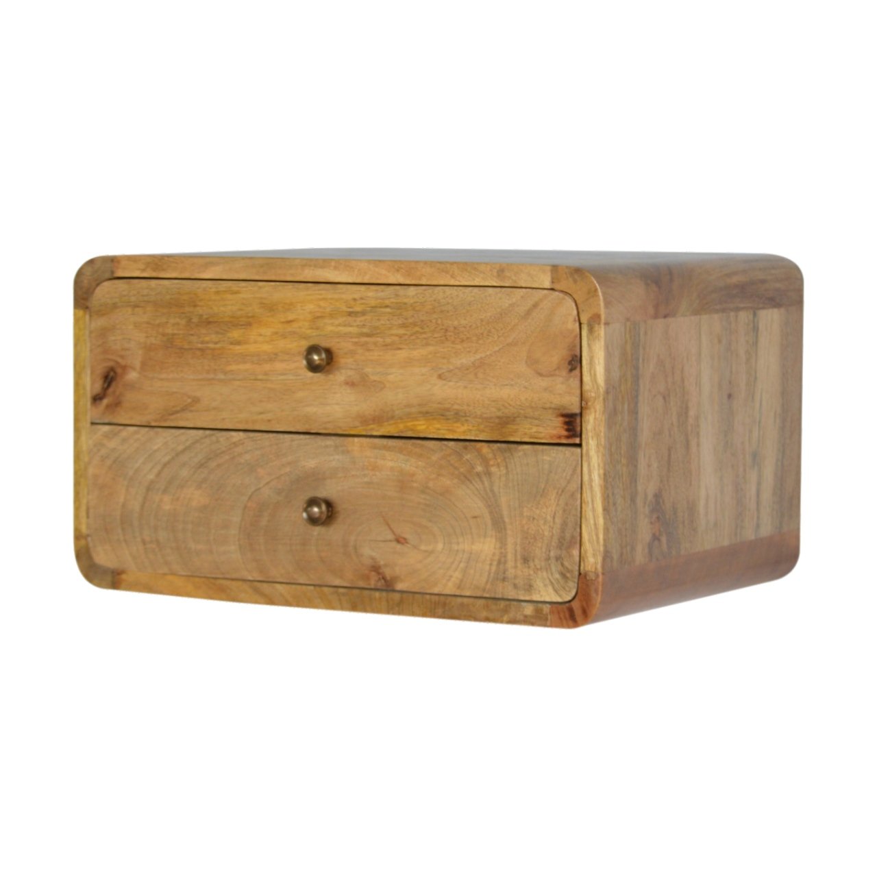 Szafka nocna z litego drewna mango – dębowa, 45 cm — model IN706 - obrazek 2