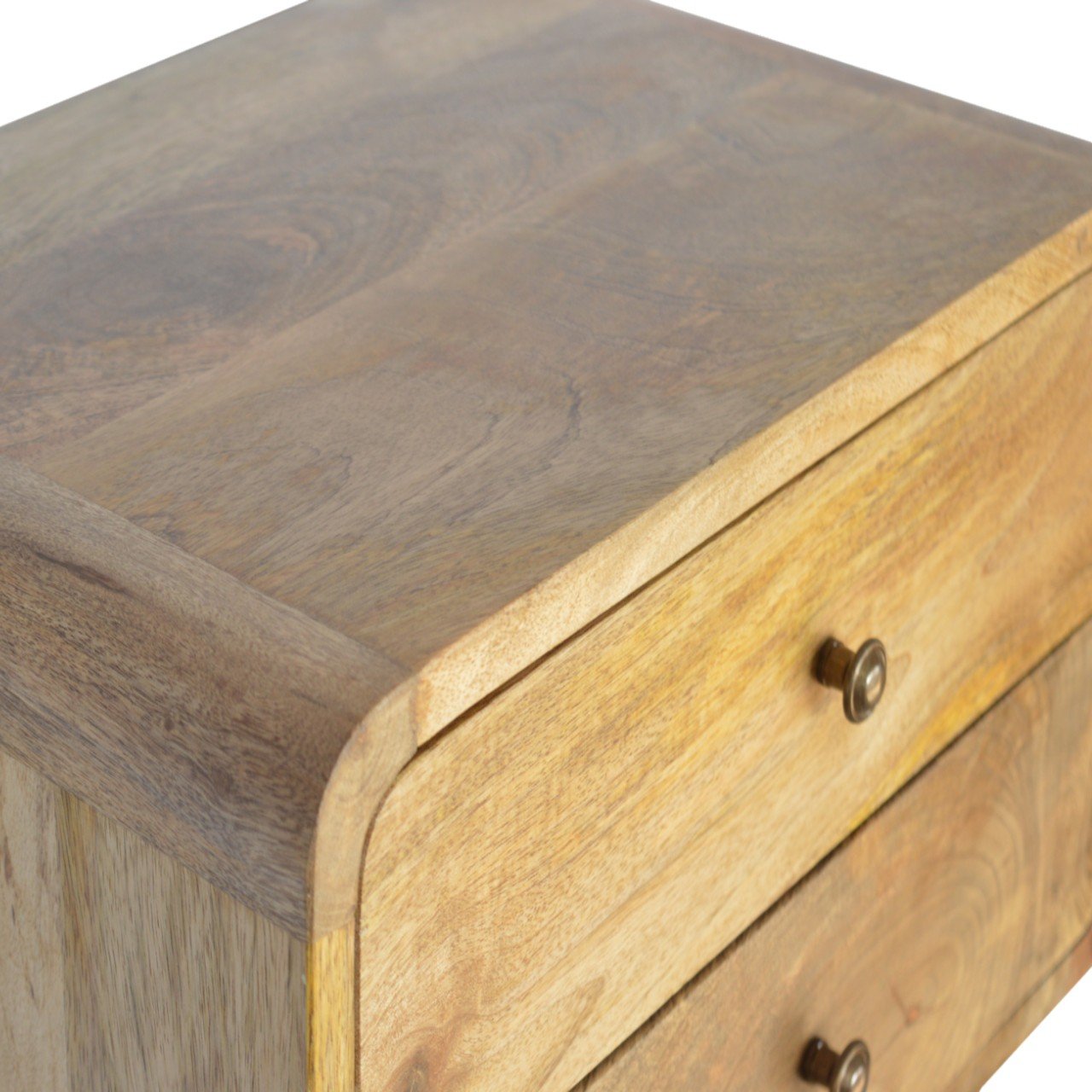 Szafka nocna z litego drewna mango – dębowa, 45 cm — model IN706 - obrazek 5