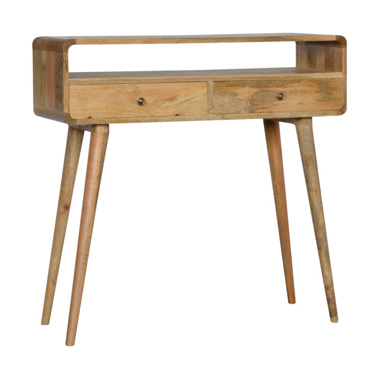 Stół z litego drewna mango – dębowy, 90 cm — model IN714 - obrazek 2