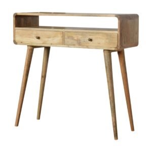 Stół z litego drewna mango – dębowy, 90 cm — model IN714