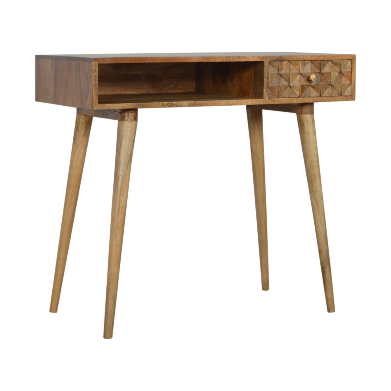 Biurko Artisan IN720 – lite drewno mango, wykończenie dębowe