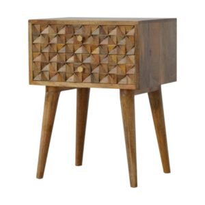 Szafka nocna Artisan IN723 – lite drewno mango, wykończenie dębowe