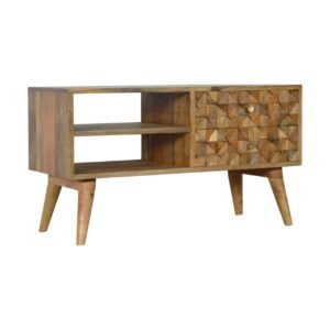 Szafka RTV Artisan IN724 – lite drewno mango, wykończenie dębowe