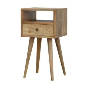 Szafka nocna z litego drewna mango – dębowa, 30 cm — model IN732