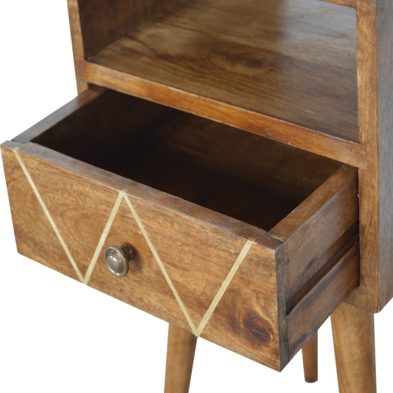 Szafka nocna Artisan IN733 – lite drewno mango, wykończenie kasztanowe - Image 3