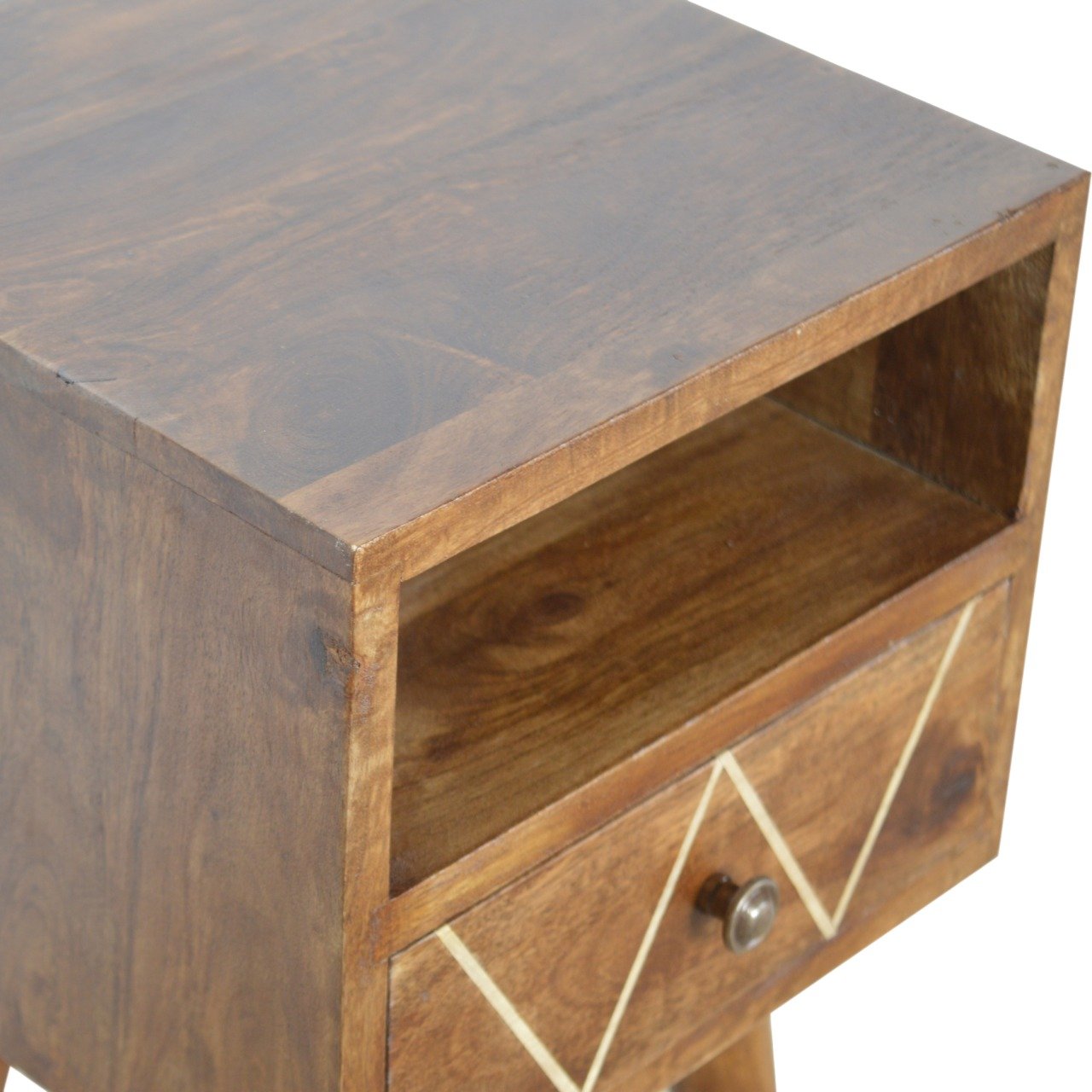 Szafka nocna Artisan IN733 – lite drewno mango, wykończenie kasztanowe - Image 6